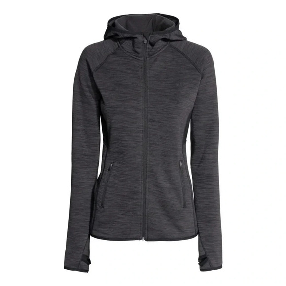 H&M Sport Fitted Fleece Gym Jacket in Dark Grey Marl Athletic Sportswear Size S - Picture 3 of 14